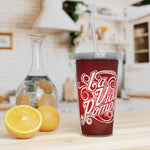 Plastic Tumbler with Straw